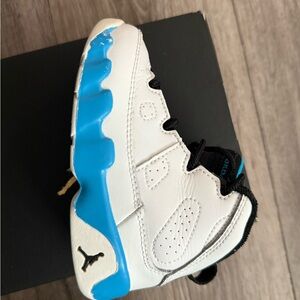 Jordan White and Blue High-Top Sneakers